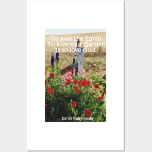 Poppy Flowers Cottage Garden Flowers To Love the Earth Quote Posters and Art